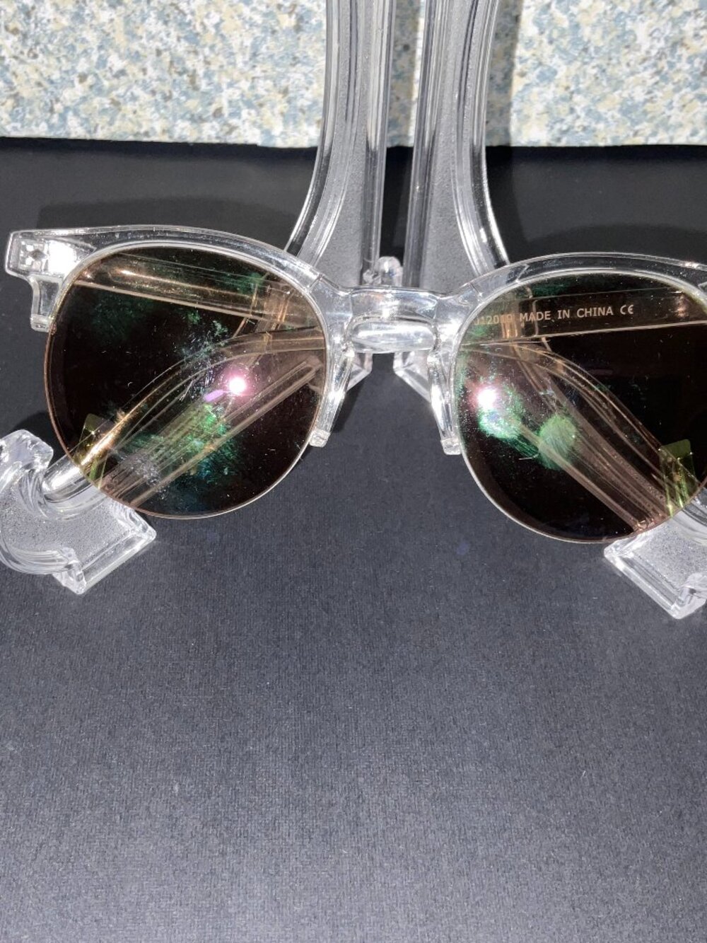 Clear Frame Round Sunglasses | Brown Tinted Lenses | Retro Style UV Protection